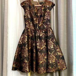 Ted baker metallic floral dress